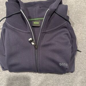 BOSS Navy Blue Zip-Up Hoodie